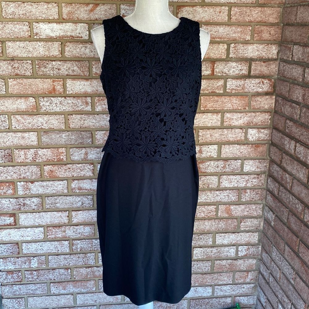 Talbots Sleeveless Lace Overlay Dress - Size 8P